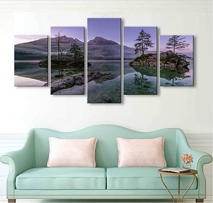 Glorious Yy 5 Teilig Baum Landschaft Wandbild Vlies Leinwand Bild Wandbilder Wohnzimmer Wohnung Deko Fertig Zum Aufhangen Amazon De Kuche Haushalt