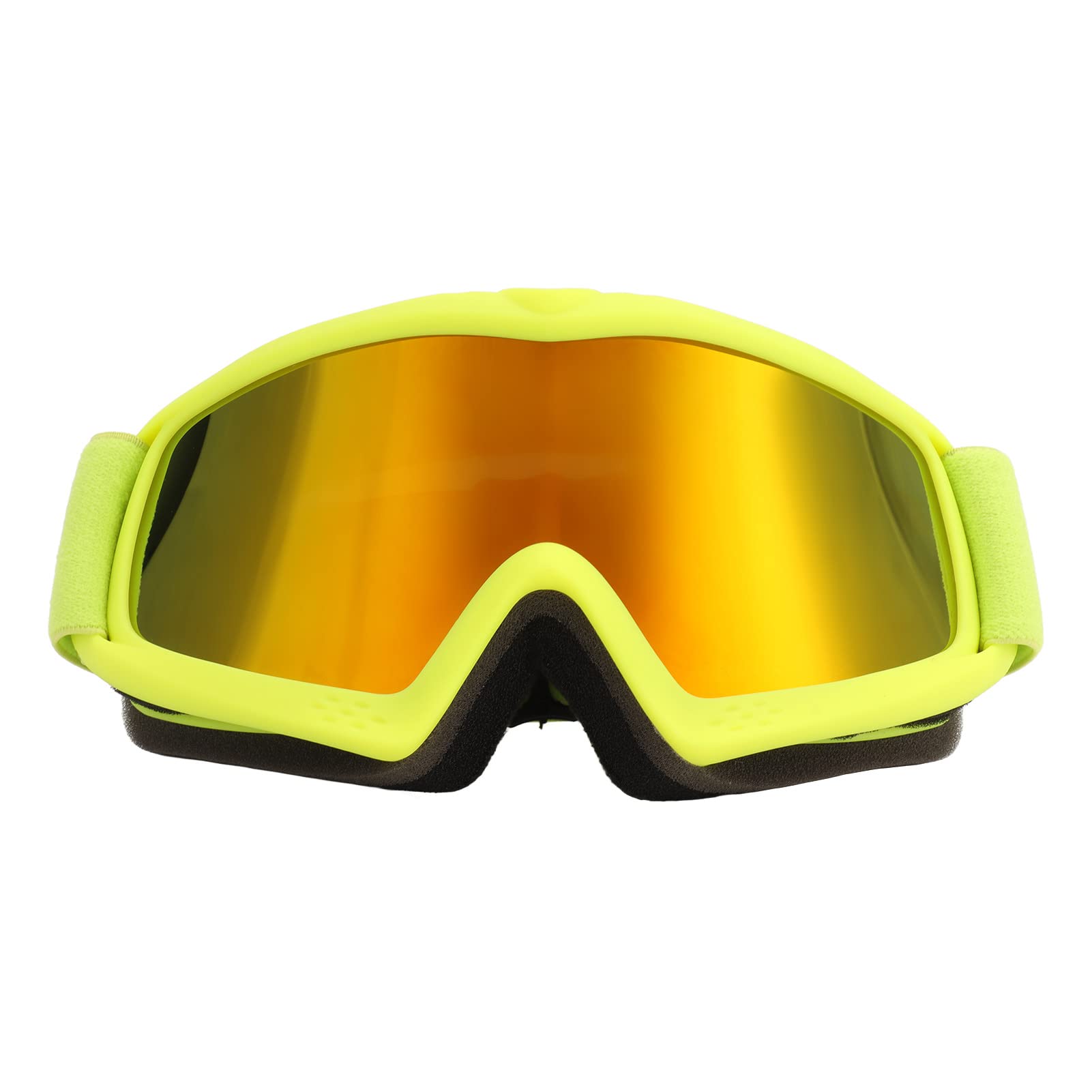 RTLR Ski Goggles, Kids Ski Goggles HD Coated Lenses Shockproof Adjustable Anti-fog UV Protection Skiing for Girls (Yellow)