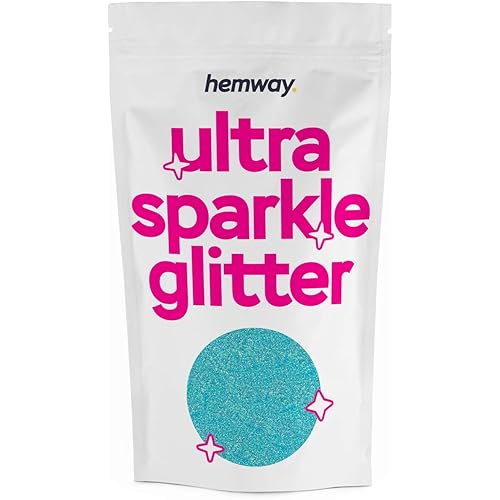 Hemway Ultra Sparkle Glitter Baby Blue 100g / 0.35oz Multi-Purpose Epoxy Resin Arts & Crafts Cosmetic Safe Body Hair Face Nail Weddings Art Beauty Tumblers Flowers Decoration Powder Dust Premium