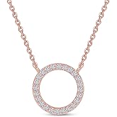 18K Gold Plated | Open Heart, Circle & Cross Moissanite Diamond Pendant Necklace, Cute Dainty Love Pendant Necklace Jewelry 16+2 Inch Extender