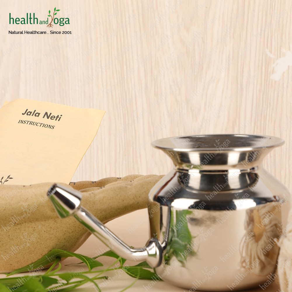 HealthAndYoga? SteloKleen Stainless Steel Neti Pot for Sinus Congestion (Ayurvedic JalNeti)
