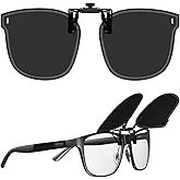 Goiteia Polarized Oversized Polarized Flip up Clip on Sunglasses over Prescription Glasses for Fashion Women UV400 Protection