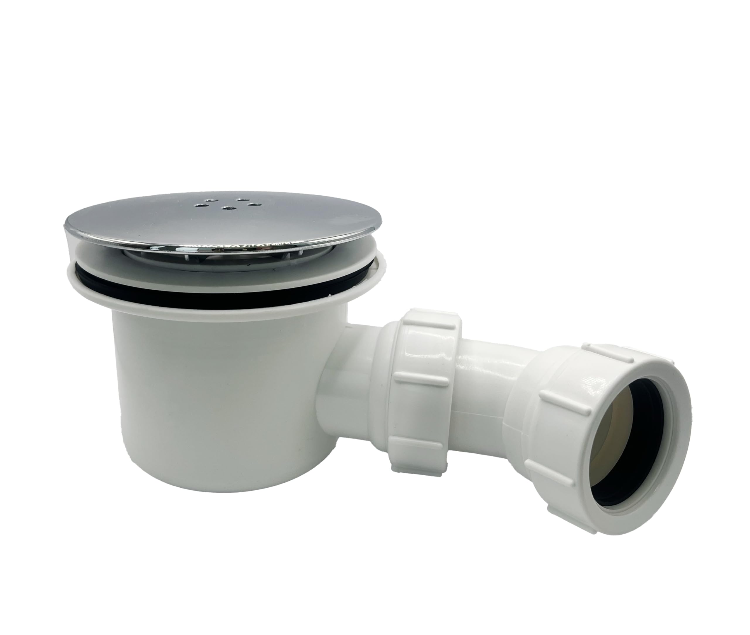 PlumbEZ Multi-Fit Chrome Shower Trap - 90mm Easy Clean Enclosure Tray Waste Trap - Shower Drain Cover Replacement, Shower Drain with Shower Trap Cover 1.1/2" Multi-fit