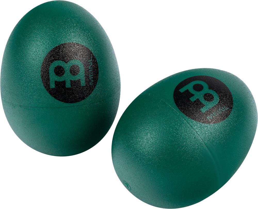 Meinl Percussion Egg Shaker Pair - 2 egg shakers with clear, soft Sound - Musician Gift - Plastic, Green (ES2-GREEN)