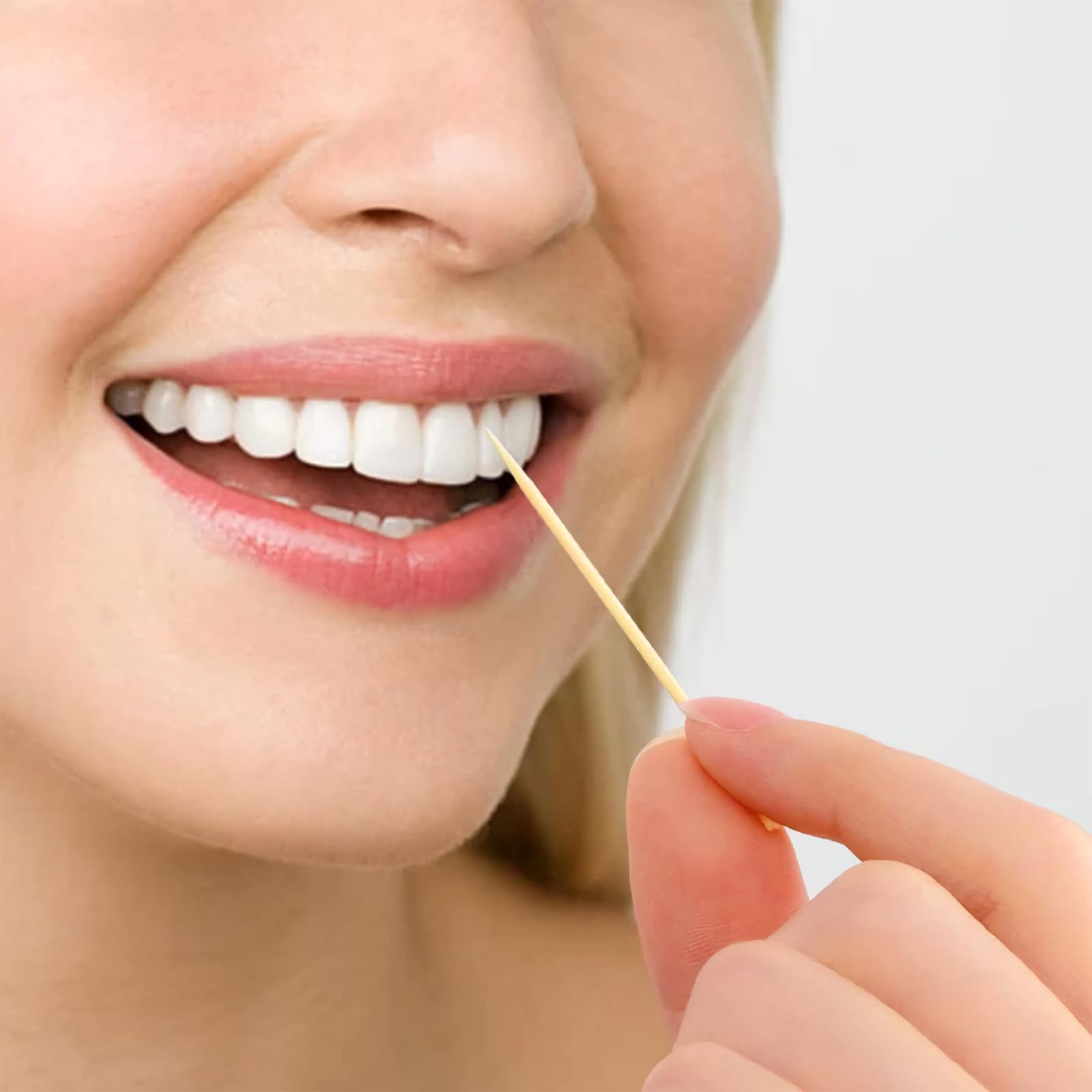 Blue Sky Toothpicks In Dispenser - 300 Premium Wooden Food Picks | Disposable & Eco-Friendly Design for Easy Party Snacking and Elegant Home Dining