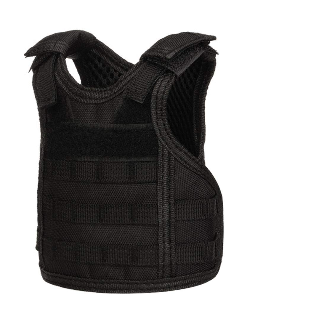 AOUTACC Mini Tactical Beer Vest, Molle Beer Cooler Jacket Adjustable Drink Bottle Vests Holder Beverage Cooler Holder for 12oz or 16oz Cans or Bottles (1 Pack, Black)