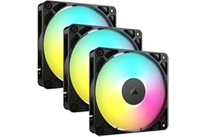 CORSAIR RS120 ARGB 120mm PWM Fans – Daisy-Chain Connection – Low-Noise – Magnetic Dome Bearing – Tri...