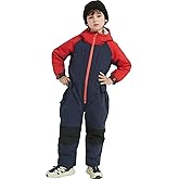 SNBOCON Kids Girls Boys One Piece Snowsuits Colorful Ski Suits Jumpsuits High Collar Hood Zipper Waterproof Jackets Winter