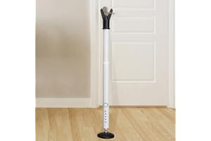LAIDER HEROS Door Security Bar, 1.25Inch Diameter Heavy Duty Security Bar with Large Rubber Base, Door Stopper for Apartment Hotel Home Travel Gate Locks(1 Pack,White)
