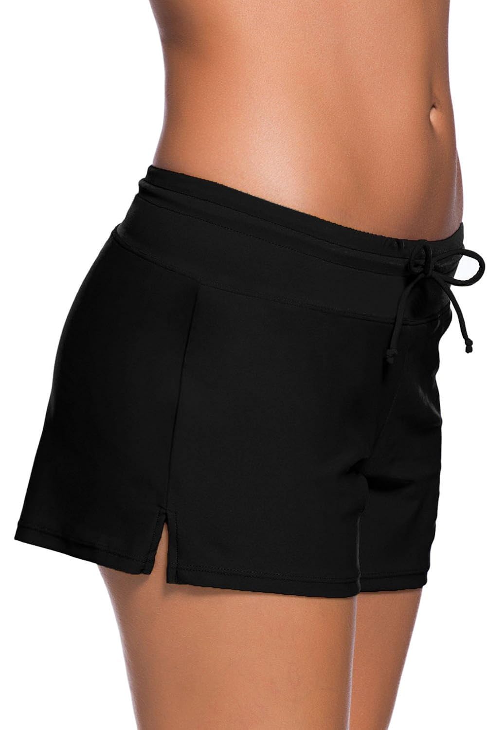 boldgal women's bathing costume swim shorts (black)