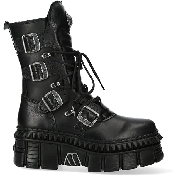 Amazon.com | New Rock Boots M-MET422-S1 Unisex Metallic Black