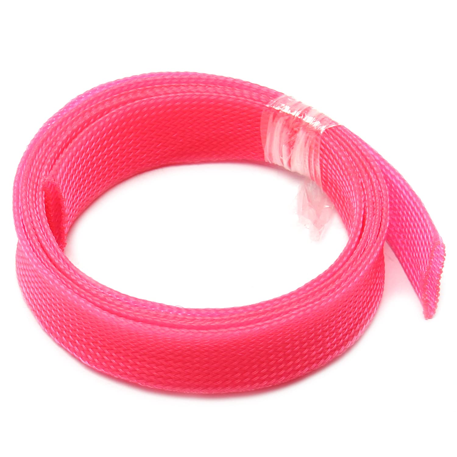 Othmro PET Braided Expandable Sleeving Wrap Pink25mm×1m Cable Management Sleeve Cord Organizer for Wrap Protect Cables
