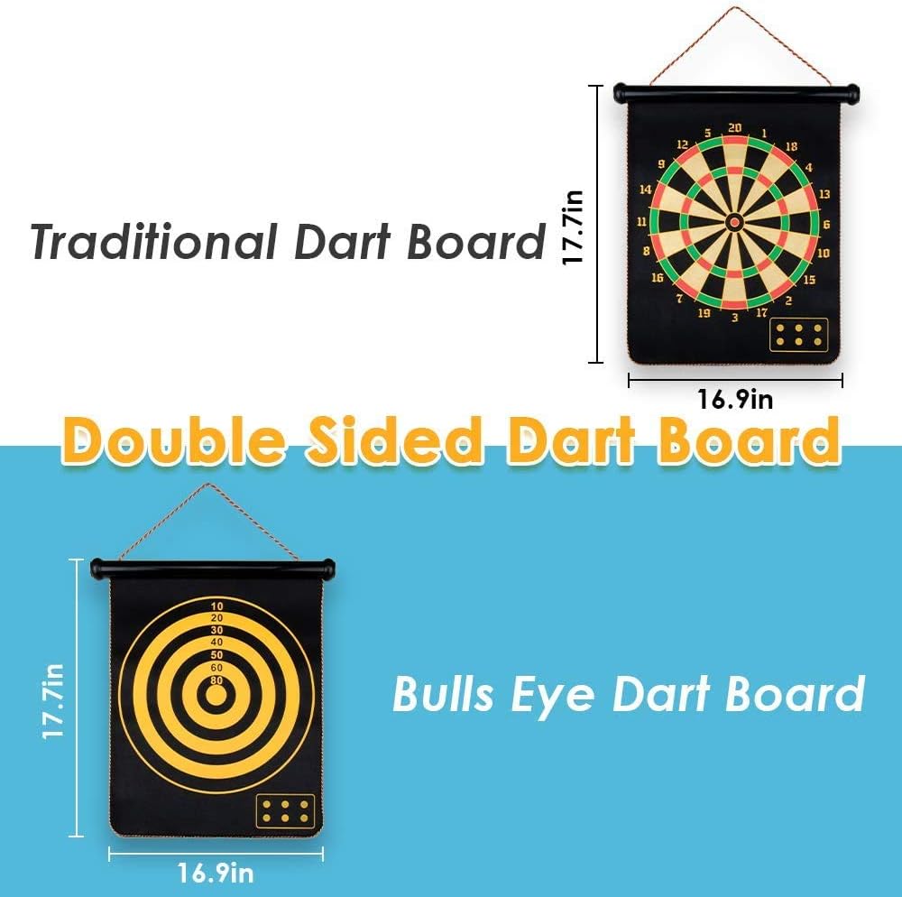 HelaCueil Magnetic Safe Dartboard diameter 38cm /15-inch with 12 darts - for Children and Adults Dartboard - Image 5