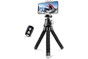 Sensyne Phone Tripod, Flexible Cell Phone Tripod with Phone Holder and Wireless Remote, Mini Travel Tripod Stand, Compatible 