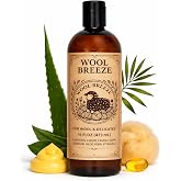Wool Wash Detergent with Lanolin &ndash; Sheepskin Rug Cleaner for Wool, Cashmere, Merino Wool &amp; Silk, Gentle pH-Neutral Formula, Hand &amp; Machine Wash, 16 Fl Oz