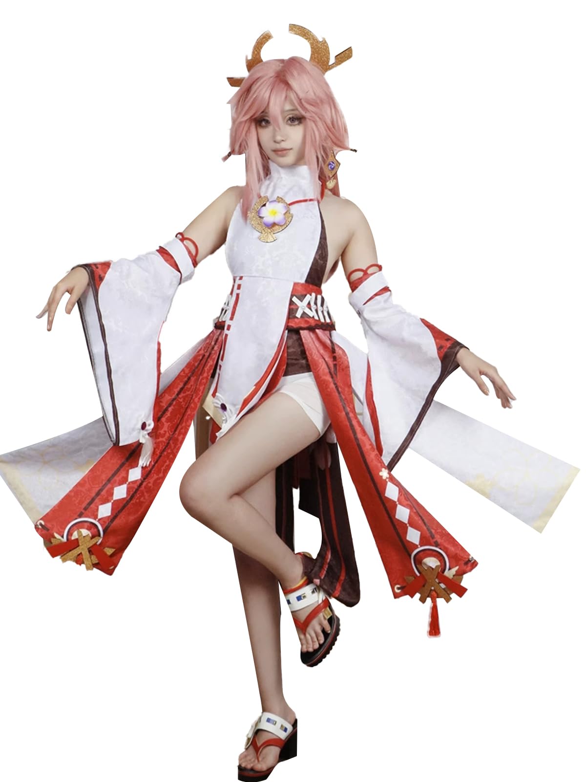 OSIAS Genshin Impact Yae Miko Cosplay Outfit Yae Miko Costume(XXL)