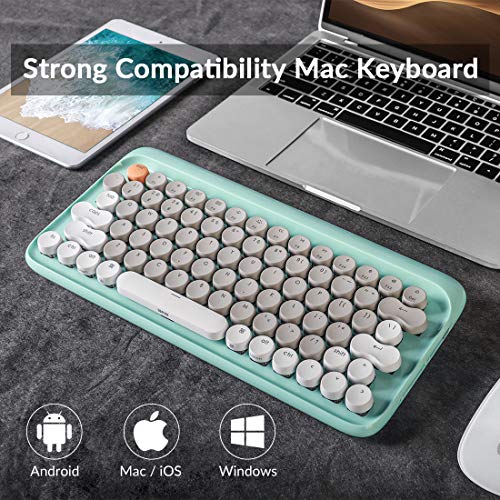 Bluetooth Mechanical Keyboards, LOFREE Four Seasons Retro Vintage Mechanical Keyboard with Gateron Blue Switch/White LED Backlit/USB Wired, Wireless Gaming Mechanical Keyboard for Mac Windows - Thumbnail 3