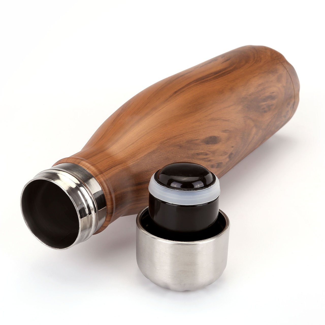 Vacuum Insulated Water Bottle, Yerwal Leak-Proof Double Walled Stainless Steel Cola Shape Travel Sports Water Bottle, Keeps Your Drink Hot & Cold