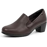 VJH confort Women’s Heeled Shoes, Comfortable Elastic Low Block Chunky Heels Pumps