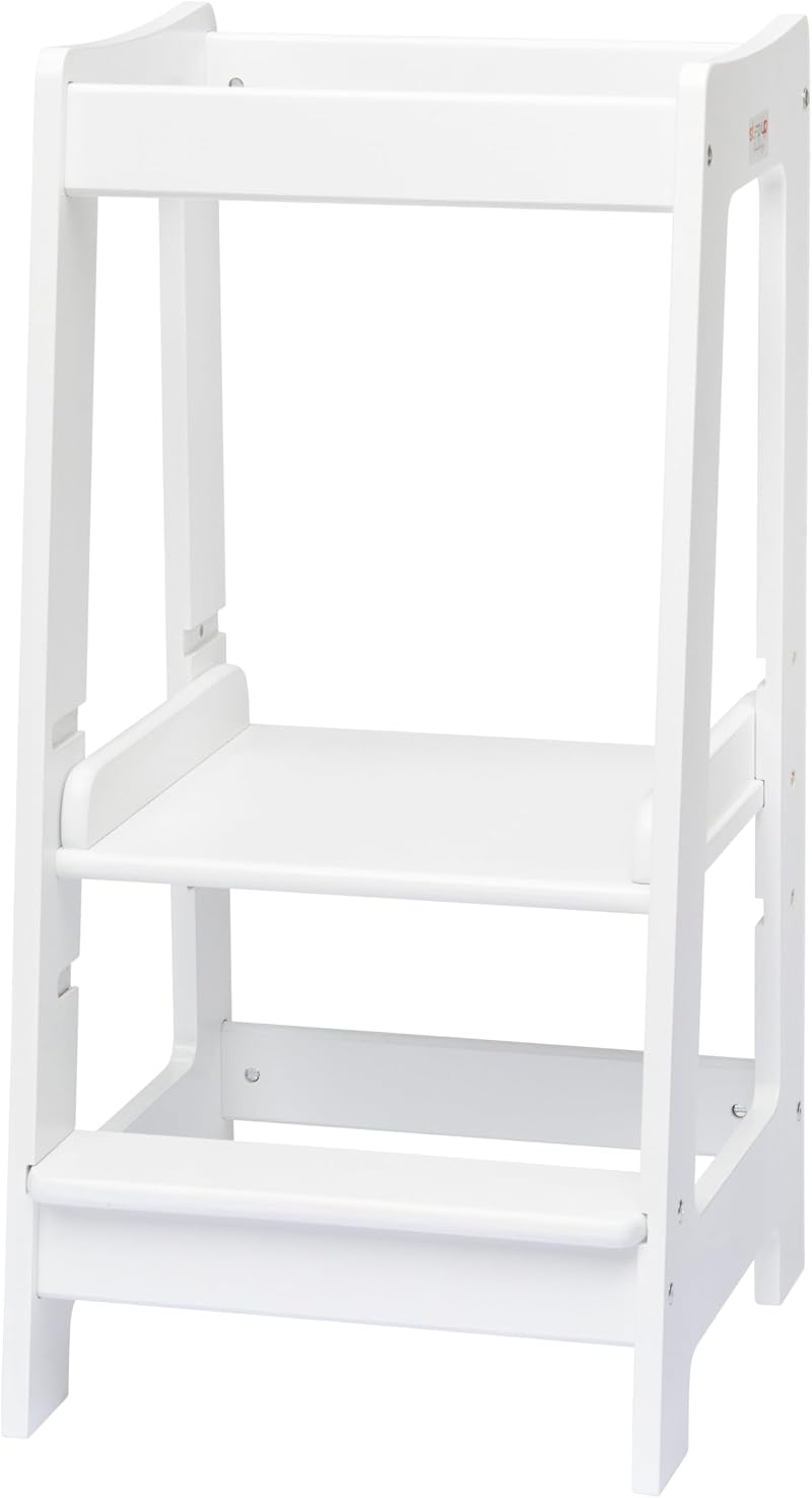 Stepup Baby Montessori Toddler Tower Adjustable Step White