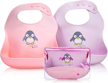 Naturebond Bavoir Bebe Silicone Souple 2 Pcs Ajustable Bavette En Silicone Enfant Grande Poche Leger Impermeable Cotton Candy Pink Macaron Lavender Amazon Fr Bebes Puericulture