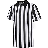 redgino Children's Referee Shirt Kids Black and White Stripe Ref Halloween Costume for Basketball, Football, Soccer
