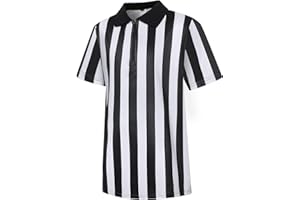 redgino Children's Referee Shirt Kids Black and White Stripe Ref Halloween Costume for Basketball, Football, Soccer