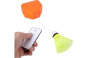 Focket Badminton Rebound Trainer, Adjustable Height with Remote Single Player Training Device, Badminton Self Training Tool w