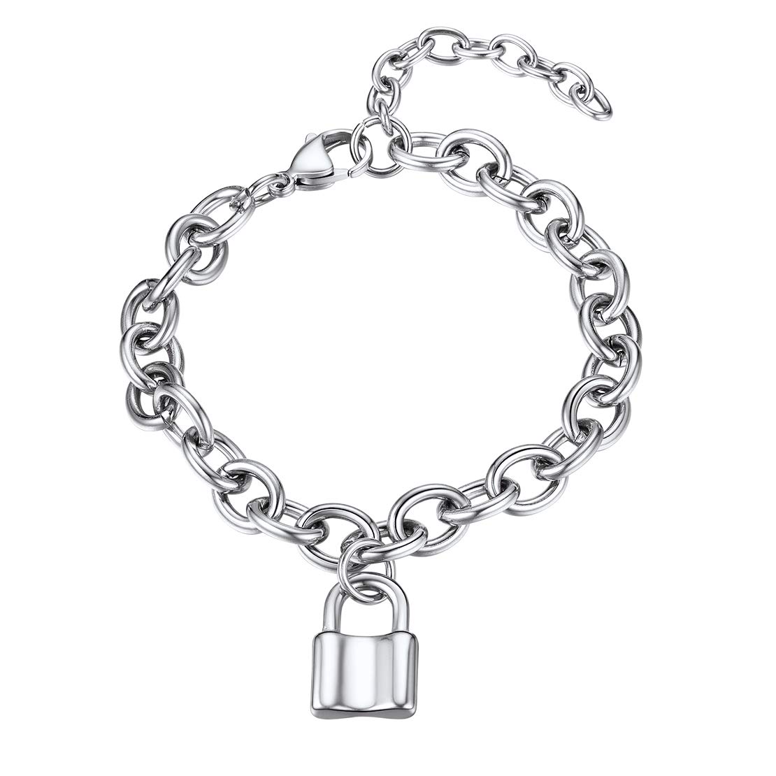 FindChic Chunky Bracelets for Women, with Padlock