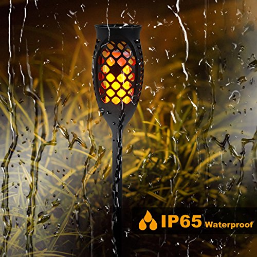 Solar Lights Outdoor, Solar Torch Light Flickering Flame 99 LED Waterproof Garden Lighting Festival Christmas Halloween Decoration, 3 Modes & 3 Mounting Options, Dusk to Dawn Auto On/Off (2)