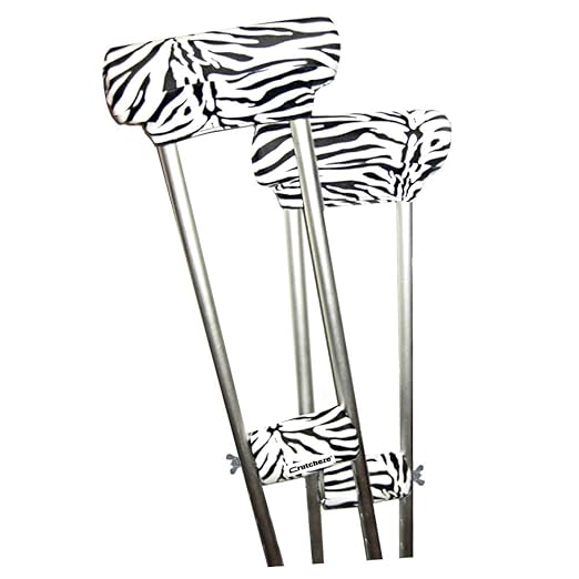 Crutcheze Zebra Underarm Crutch Pad and Hand Grip Covers