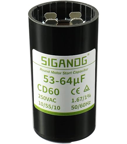 HQRP 53-64uF 220V Start Capacitor – CD60 AC Motor Start Capacitor, UL Listed, For HVAC Blower, Compressor, Pump, Garage Door Opener – 35mm X 60mm