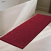 Flotstiga Bathroom Rugs 70x24,Super Absorbent Soft,Thick,Machine Washable Chenille Bath Mat,Non Slip Toilet Floor Rug,Bath Mats for Bathroom Floor, Home Decor Accessories,Burgundy