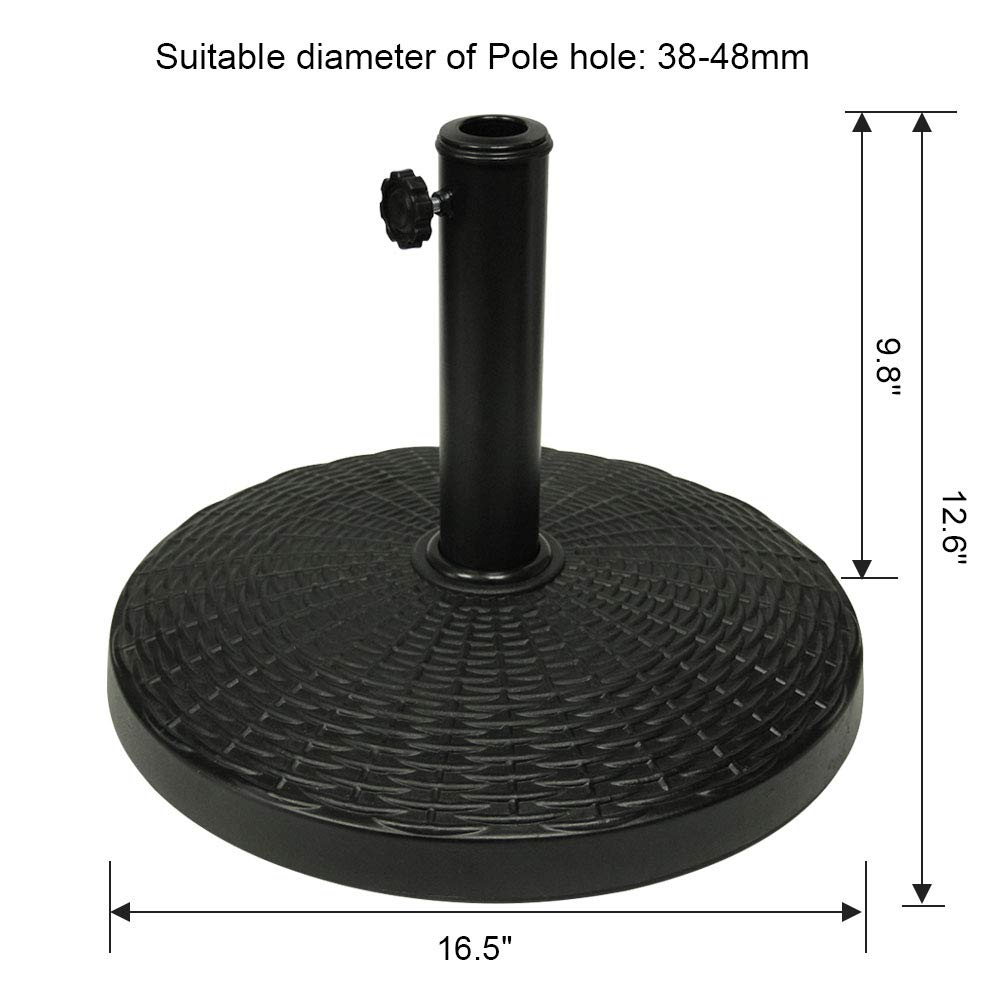 Blissun 22lb Heavy Duty Patio Market Umbrella Base Stand