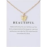 Colorful Acrylic Butterfly Pendant Necklace Bohemian Adjustable Retro Card Clavicle Chain Insect Animal Necklace for Women Friend Friendship Party Jewelry Gift