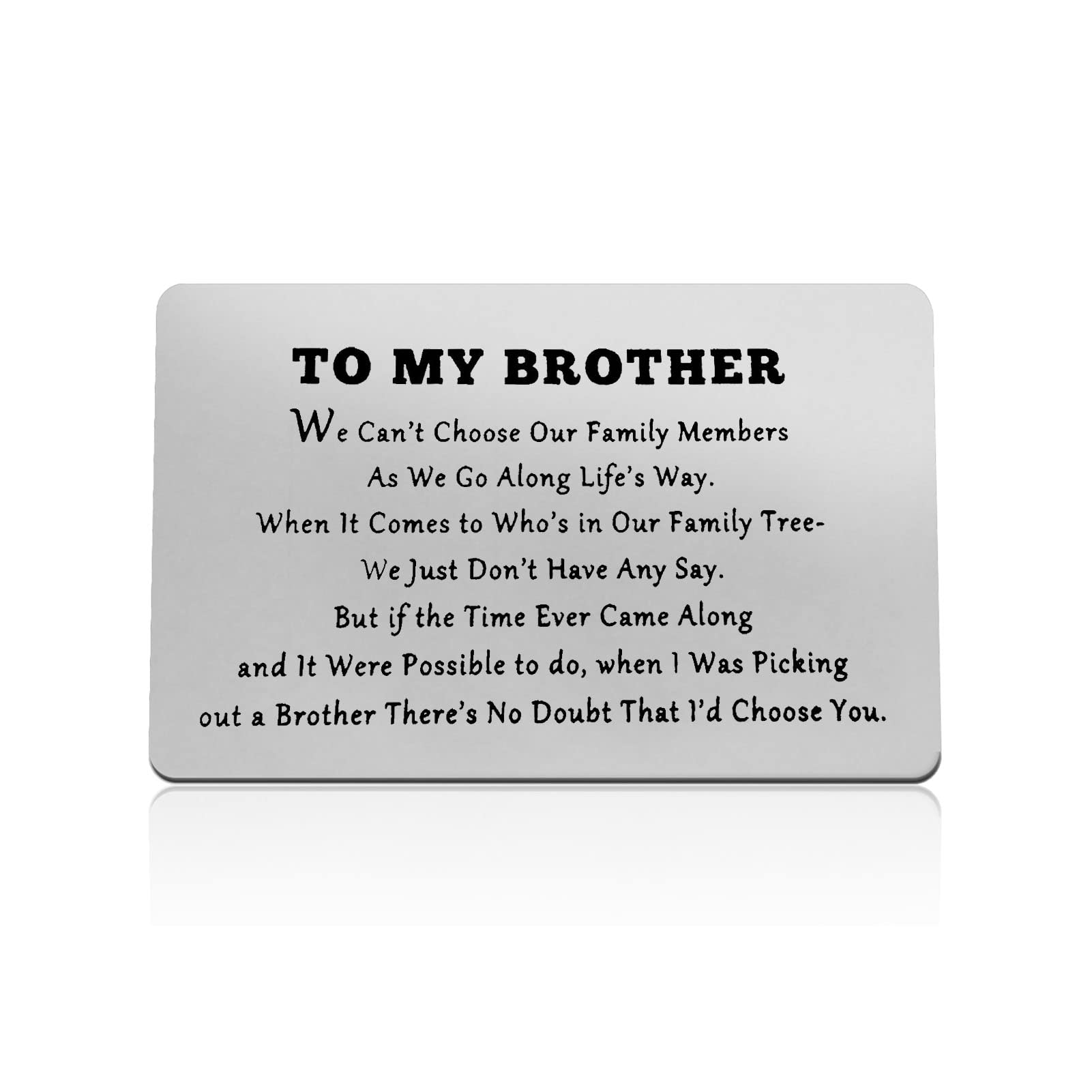 Dabihu to My Brother Gifts Engraved Wallet Card Gift from Sister Christmas Birthday Gifts for Big Little Step Brother Wedding Retirement Graduation Gift Family Present