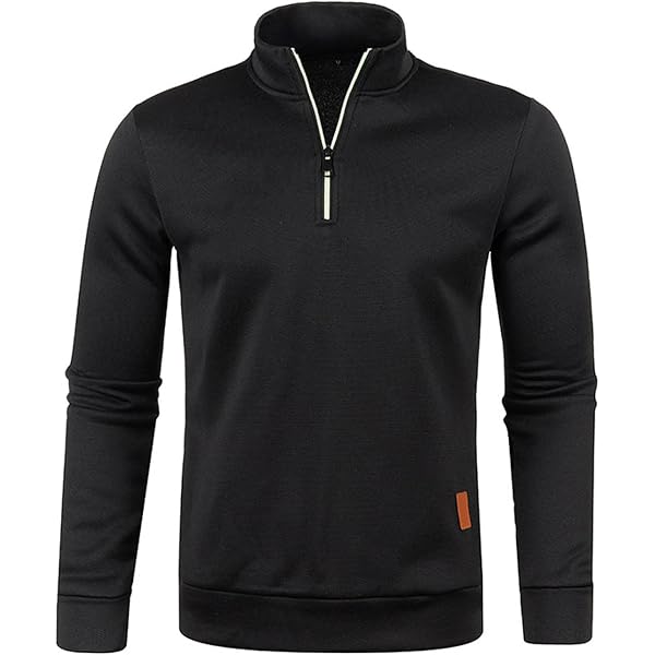 Men's Corduroy Stand Collar Pullover Sweatshirt - Vintage Button Front, Casual Long Sleeve Cotton Outdoor Shirt - View #2