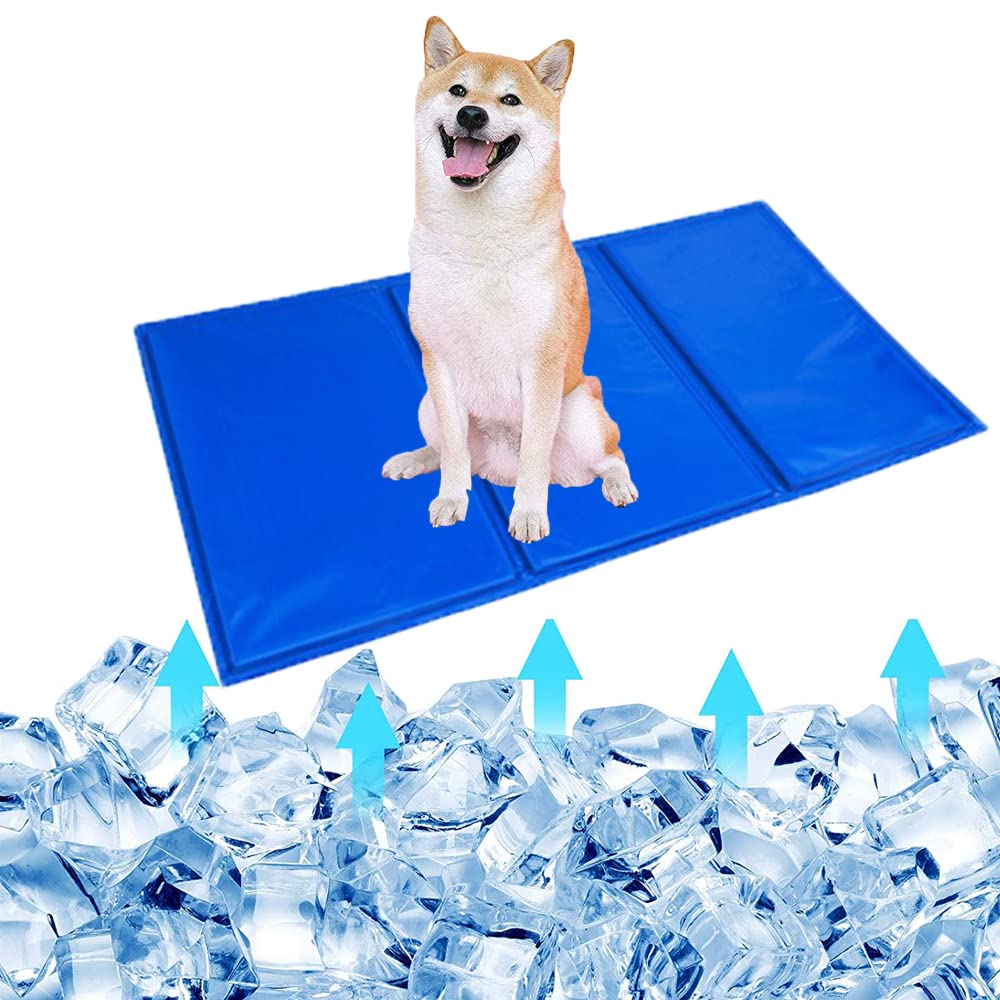 TMbsfatn Dog cooling mat Pet Gel mat Pressure cooling pad for cats and dogs for Indoors Outdoors Car Summer Use (90x50cm)