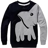 Boys Sweatshirts Cute Elephant Shirts Clothes Kids Pullover Hoodie Toddler Long Sleeve Cotton Sweatshirt Sweater
