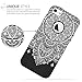 iPhone SE / 5S / 5 Case, MagicMobile Slim Hybrid Case [Cute White Henna Mandala Pattern] Rugged Paisley Print Lace Floral Customized TPU with Bumper Frame Dual Layers - [Black]