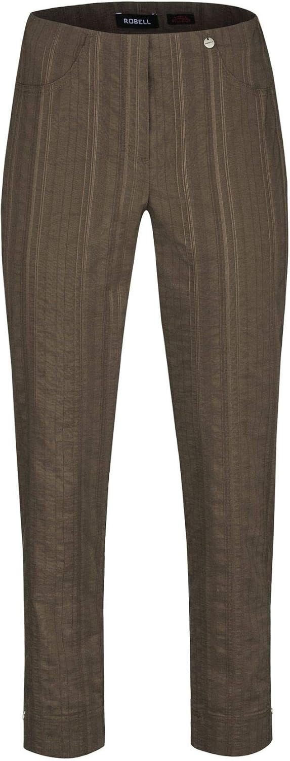 Robell Bella 09 Seersucker 7/8 Trouser - Taupe (10): Amazon.co.uk: Clothing