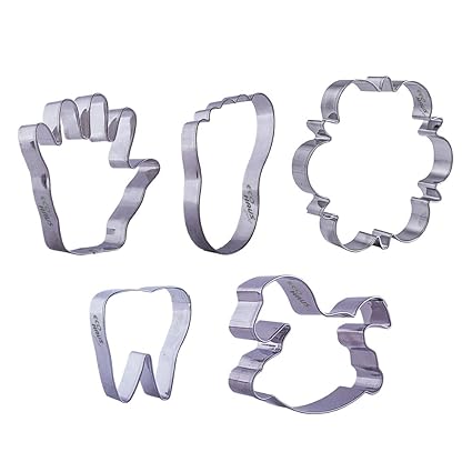 Amazon Com Baby Shower Cookie Cutter Set 5 Pcs Stainless Steel Amazon Com Baby Shower Cookie Cutter Set 5 Pcs Stainless Steel