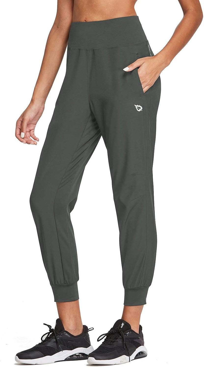 BALEAF Women's 26" High Wasited Joggers Lightweight Athletic Running Sport Pants Quick Dry: Clothing