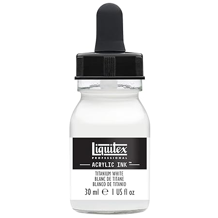 Liquitex 4260432 Ink Professional flüssige Acrylfarben, Tusche, 30 ml, hochpigmentierte Airbrushfarbe, titanweiß