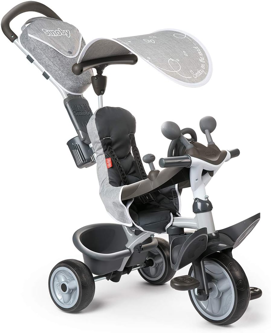 Smoby 741200 Baby Driver Comfort, Blue Push-Along Bike,Grey