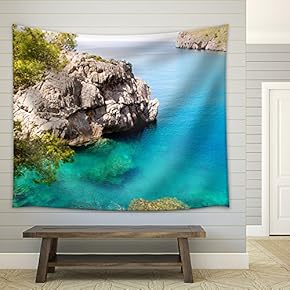 Escorca Sa Calobra Beach in Mallorca Balearic Island from Spain - Fabric Wall Tapestry Home Decor - 51x60 inches