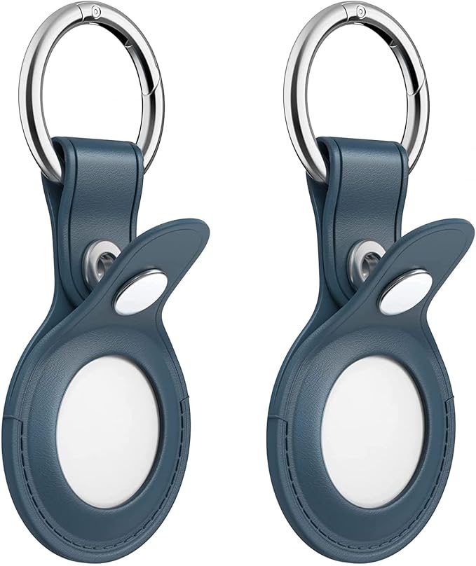 Apple AirTag leather case with AntiLost Keychain, YYS 2 Pack AirTags