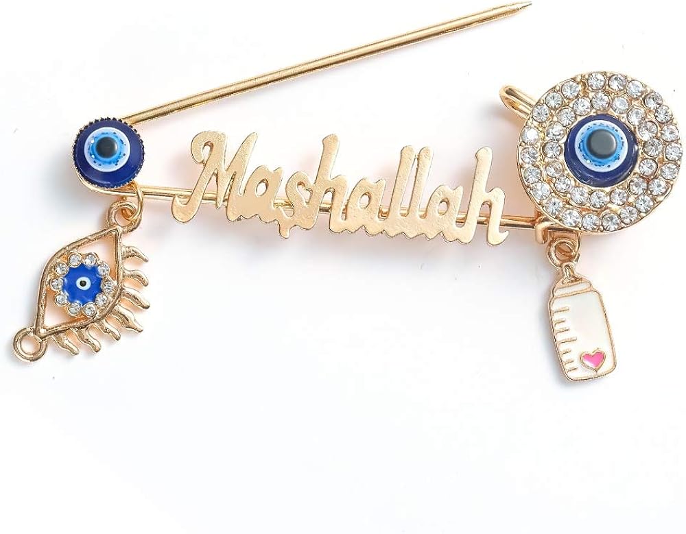 Clearnice Islam Musulman Turc Mauvais œil De Haute Qualite Broche En Metal Broche Mode Mignon Bouteille Pendentif Bebe Bijoux Femme Bijoux Helpacreche Co Za