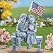 Collections Etc Kids on Bench Patriotic Outdoor Lawn Ornament Garden Statue Yard Decoration