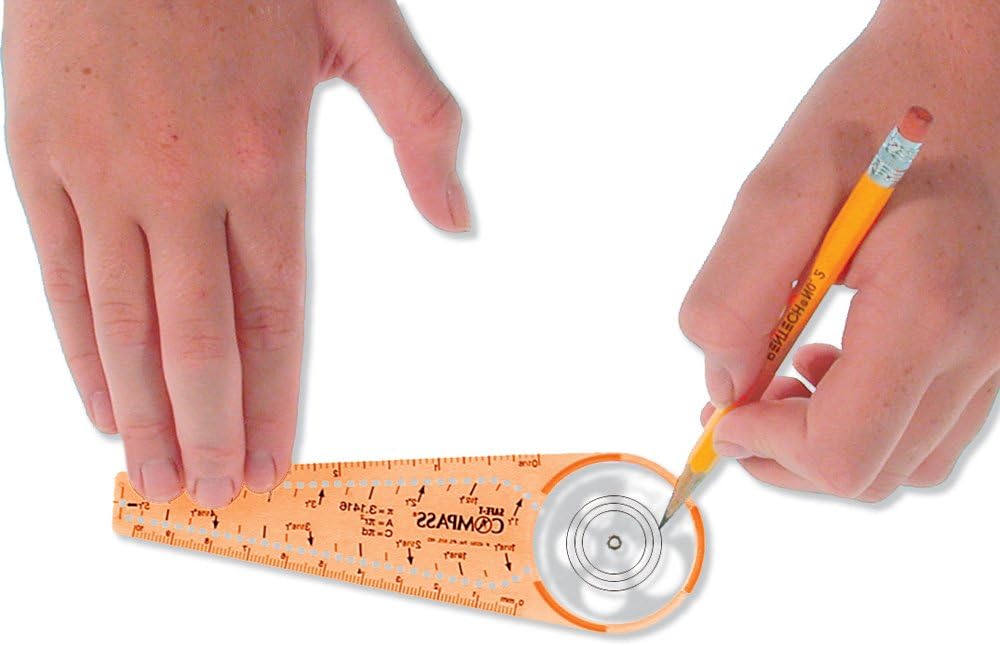 Learning Resources SAFE-T Compass, Orange, Blister Card, Classroom Safety Compass, Geometric Tracer, Ages 8+ : Geometry Compasses : Office Products
